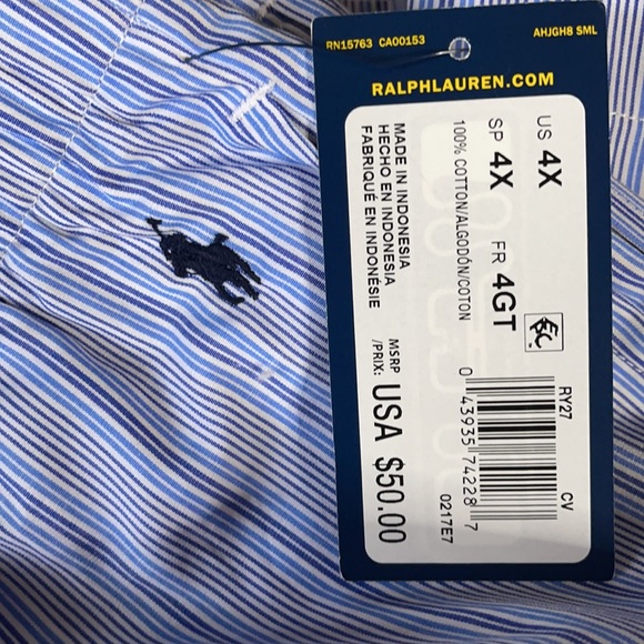 Polo Ralph Lauren 4XL - 100% Cotton Men's Pajama Pant Bottoms Tie Waist NWT - Picture 6 of 7